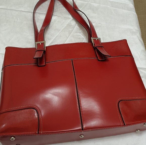 Laura Jones | Shoulder Bag / Laptop Bag | Red | Pre-Owned - Picture 4 of 16